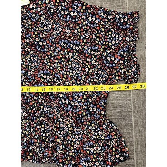 Maeve Anthropologie Mallory Ruffled Blouse Top Small Size Oversized Buttons - Picture 9 of 15